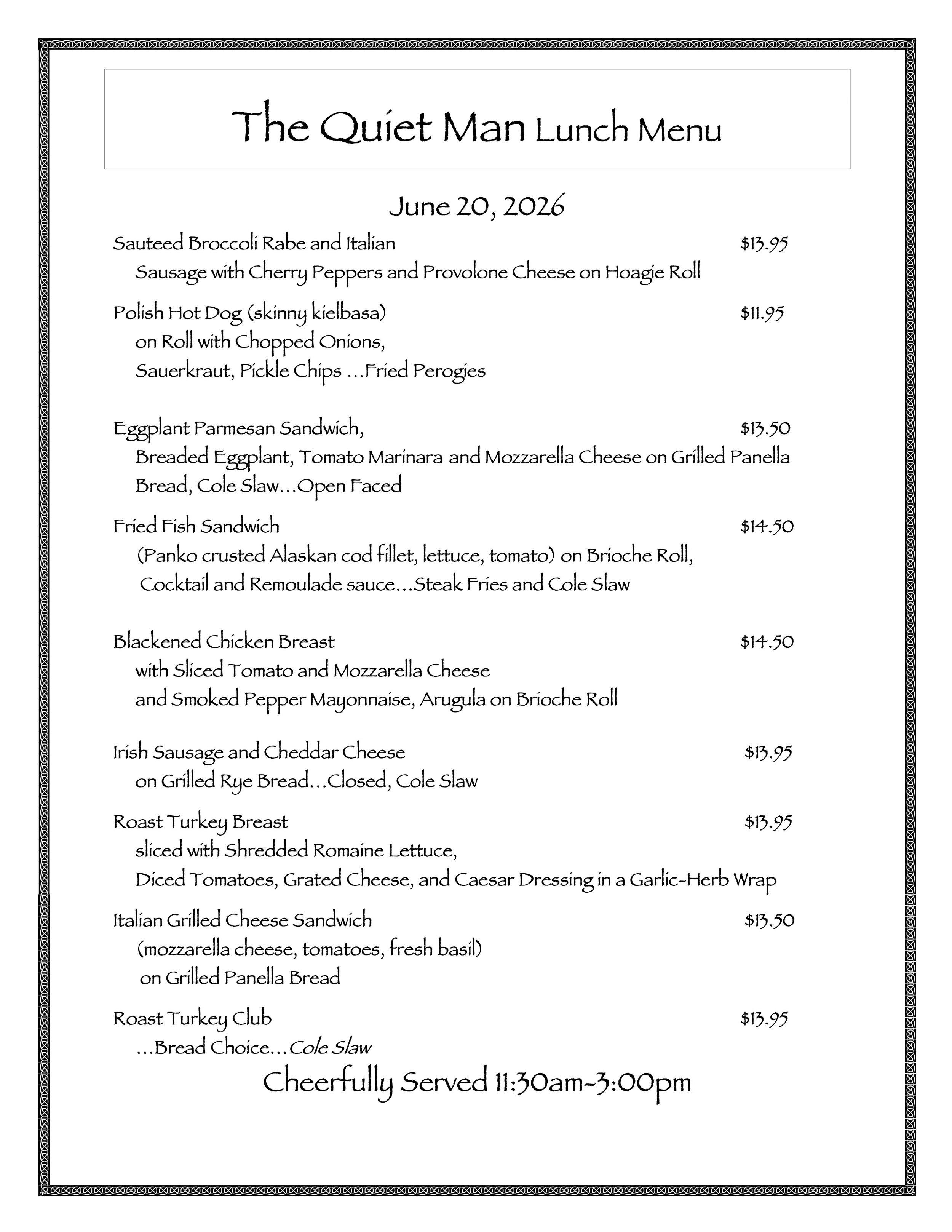 Lunch Specials