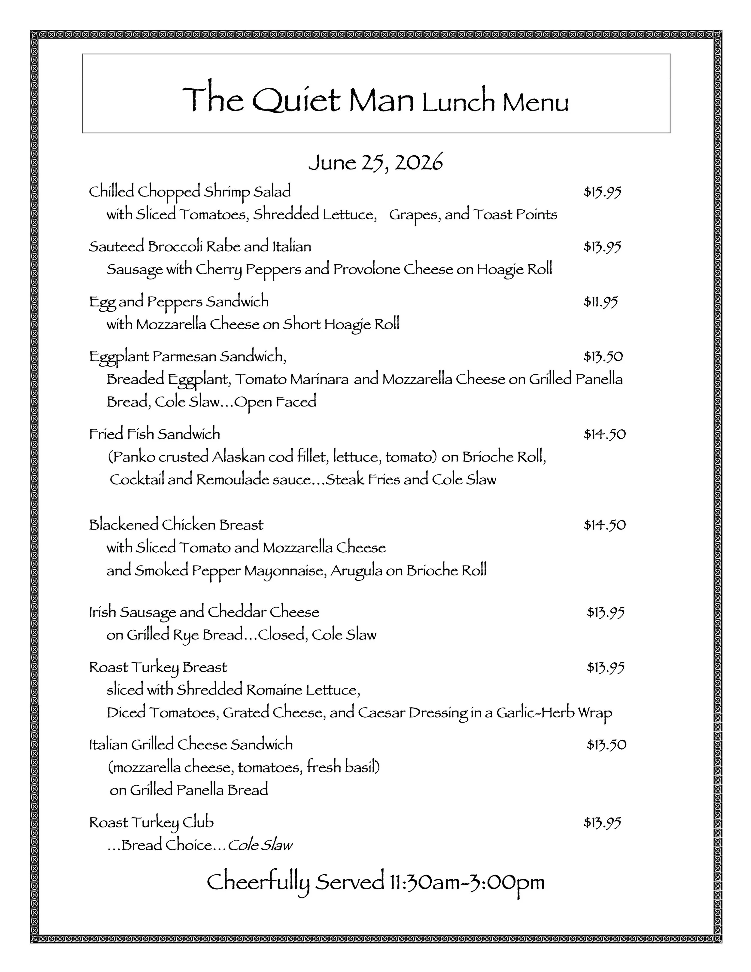 Lunch Specials