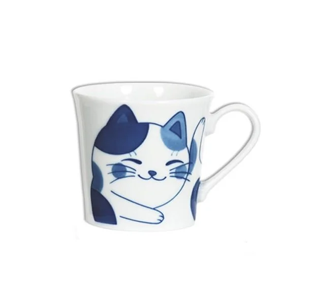 9 oz. Mug Blue & White Calico Cat  Seito | New York
