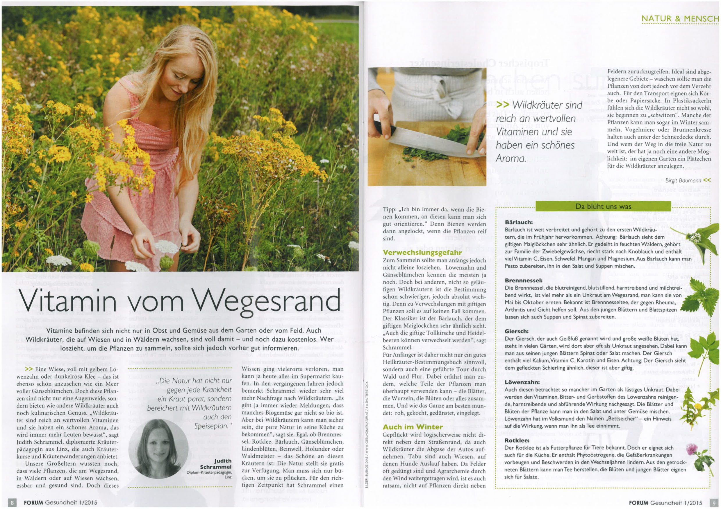 Magazin der OÖ Gebietskrankenkasse Forum Gesundheit, Ausgabe Jänner 2015