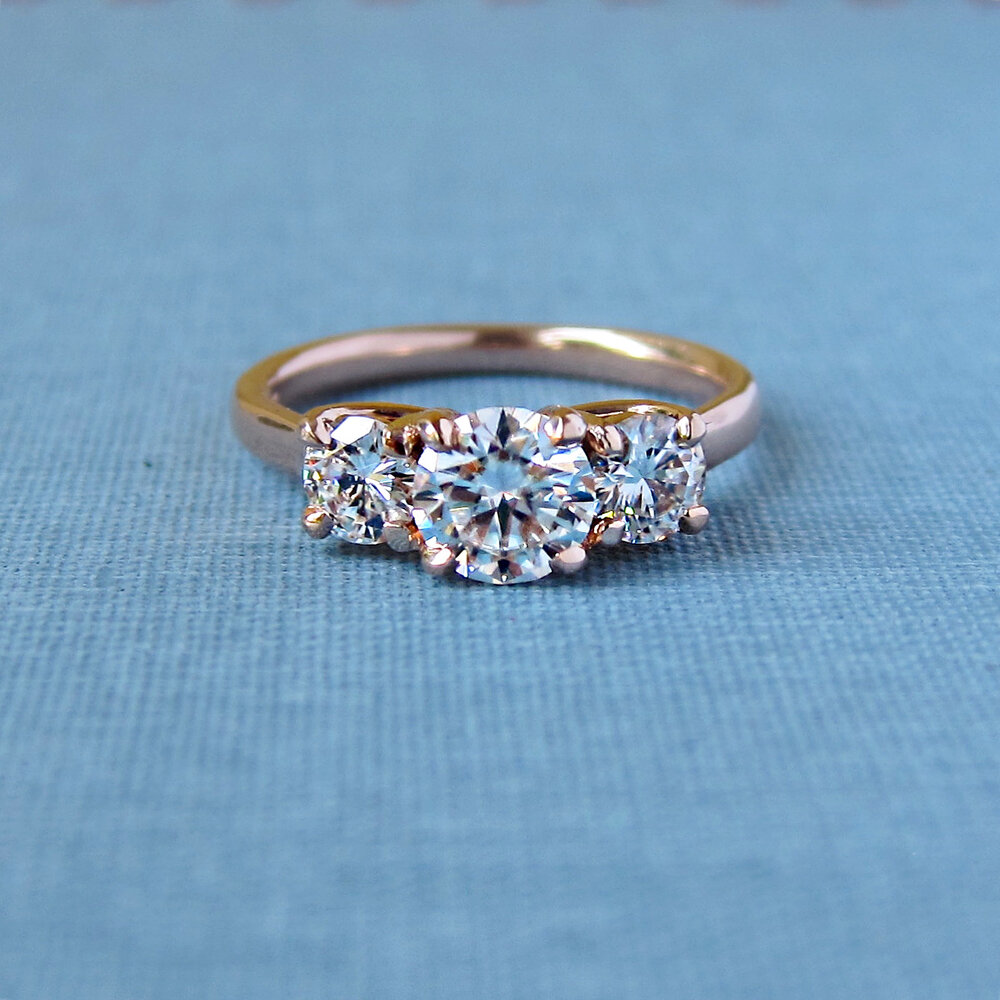 3 Diamond engagement ring