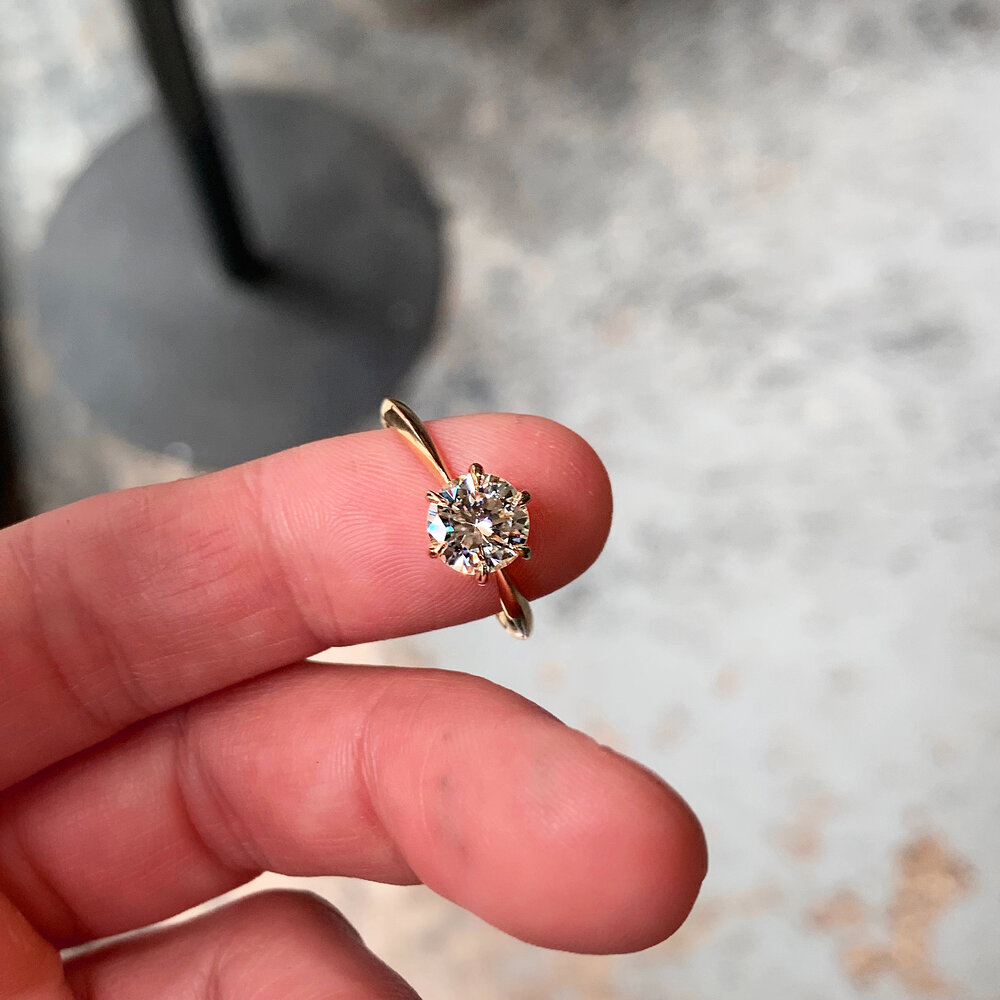 Rose Gold Diamond Engagement — Quercus Raleigh Custom Engagement Rings