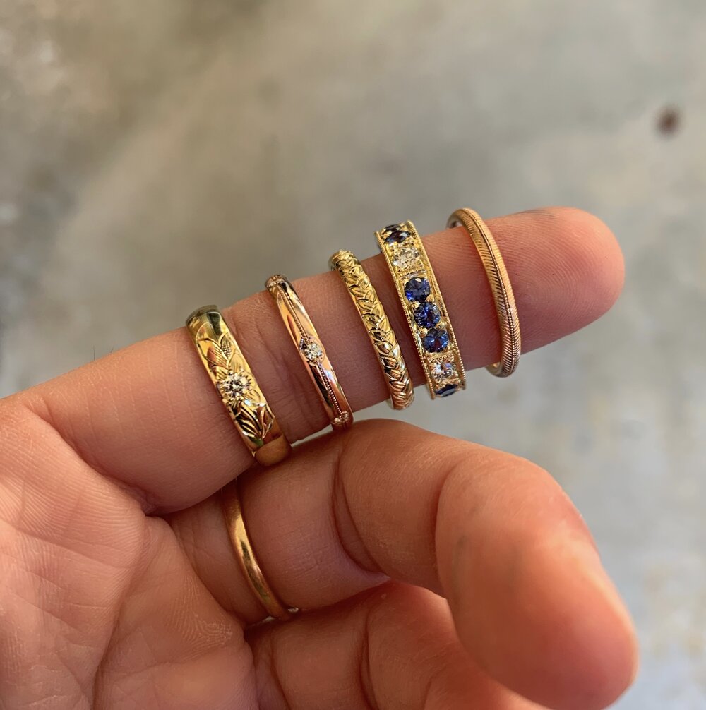 Engraved stacking rings best sale