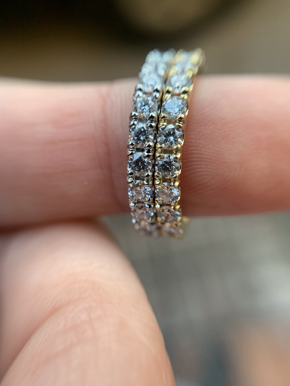efficiënt Overtollig tofu French Pave Diamond Stacking Rings — Quercus Raleigh Custom Engagement Rings