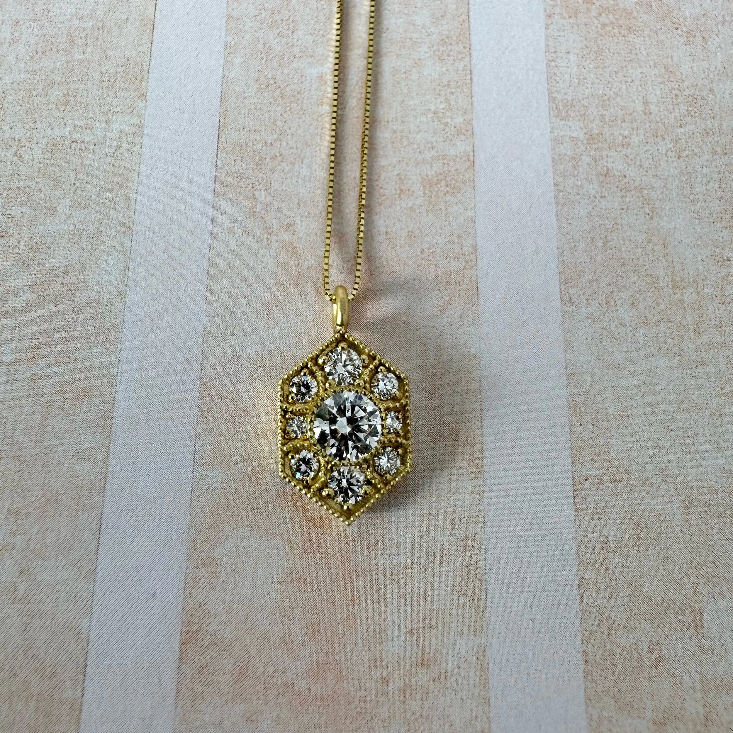 Statement-Gold-Necklace-with milgrain and diamonds.JPG