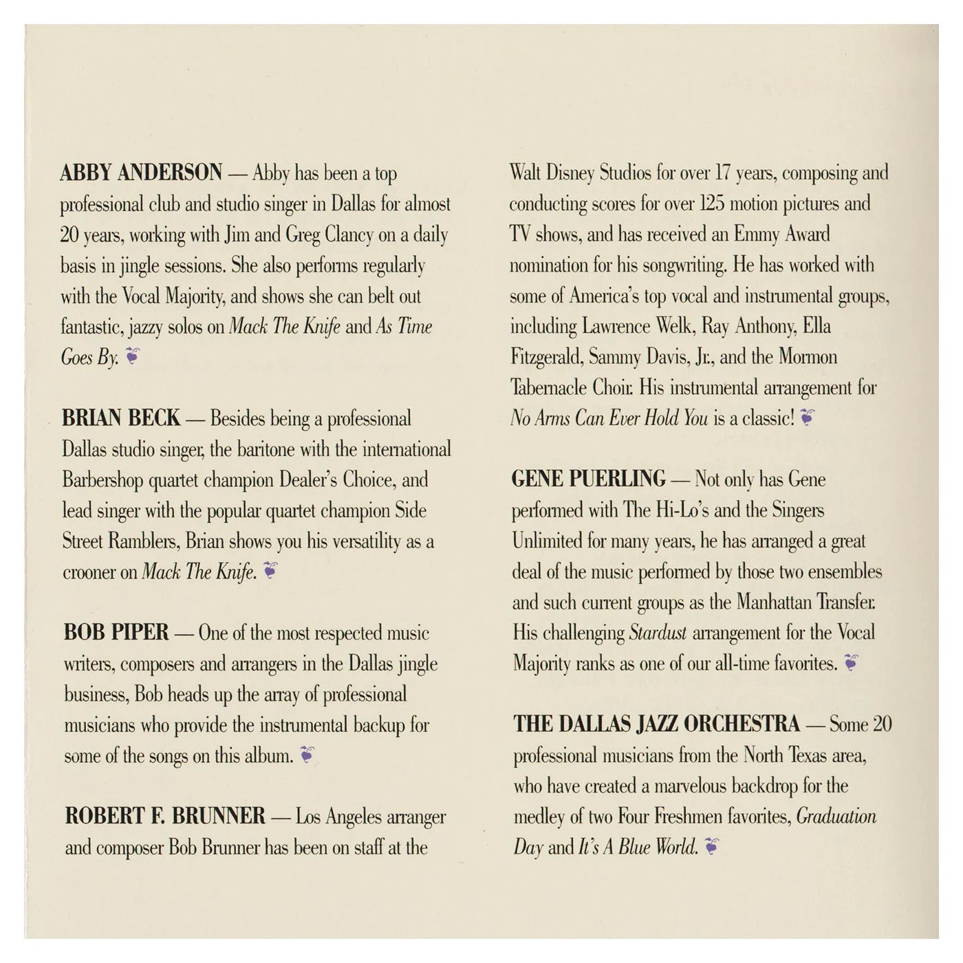 Booklet Inside Right Panel: I'll Be Seeing You