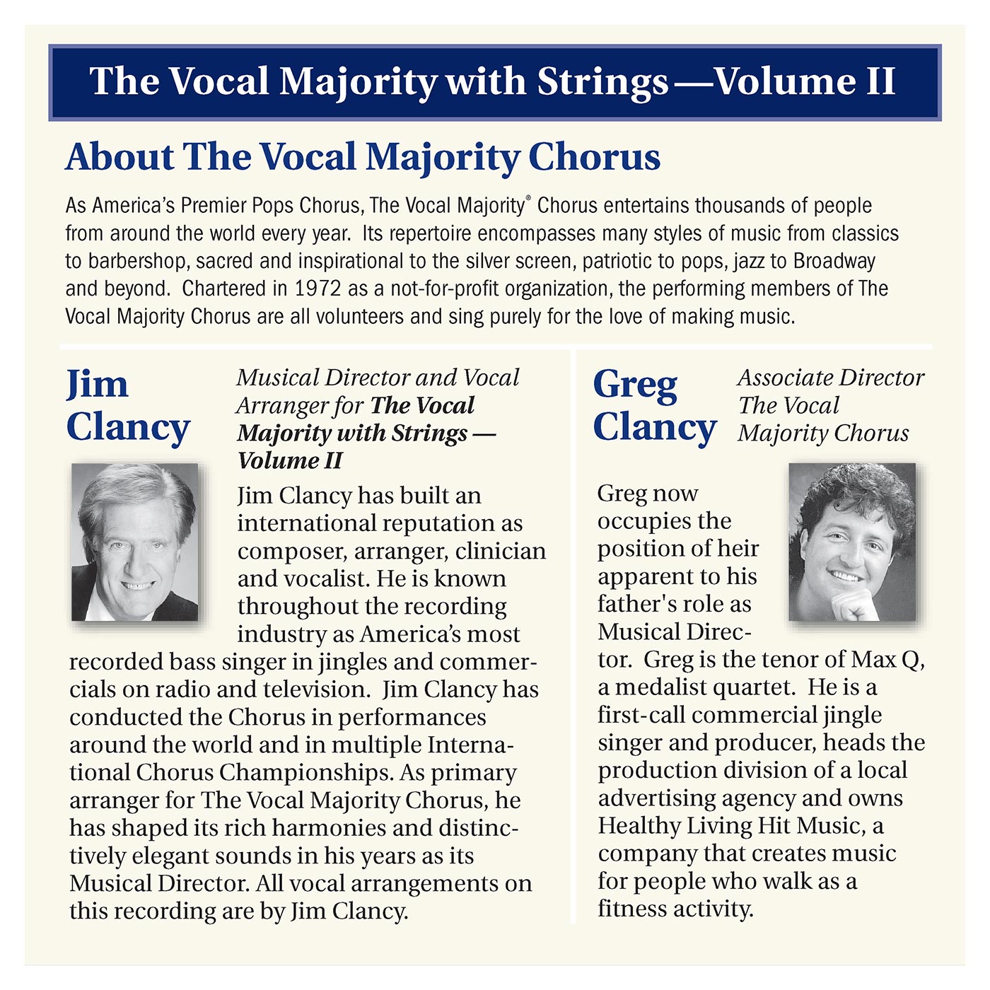 Booklet Inside Left Panel: VM With Strings Vol. 2