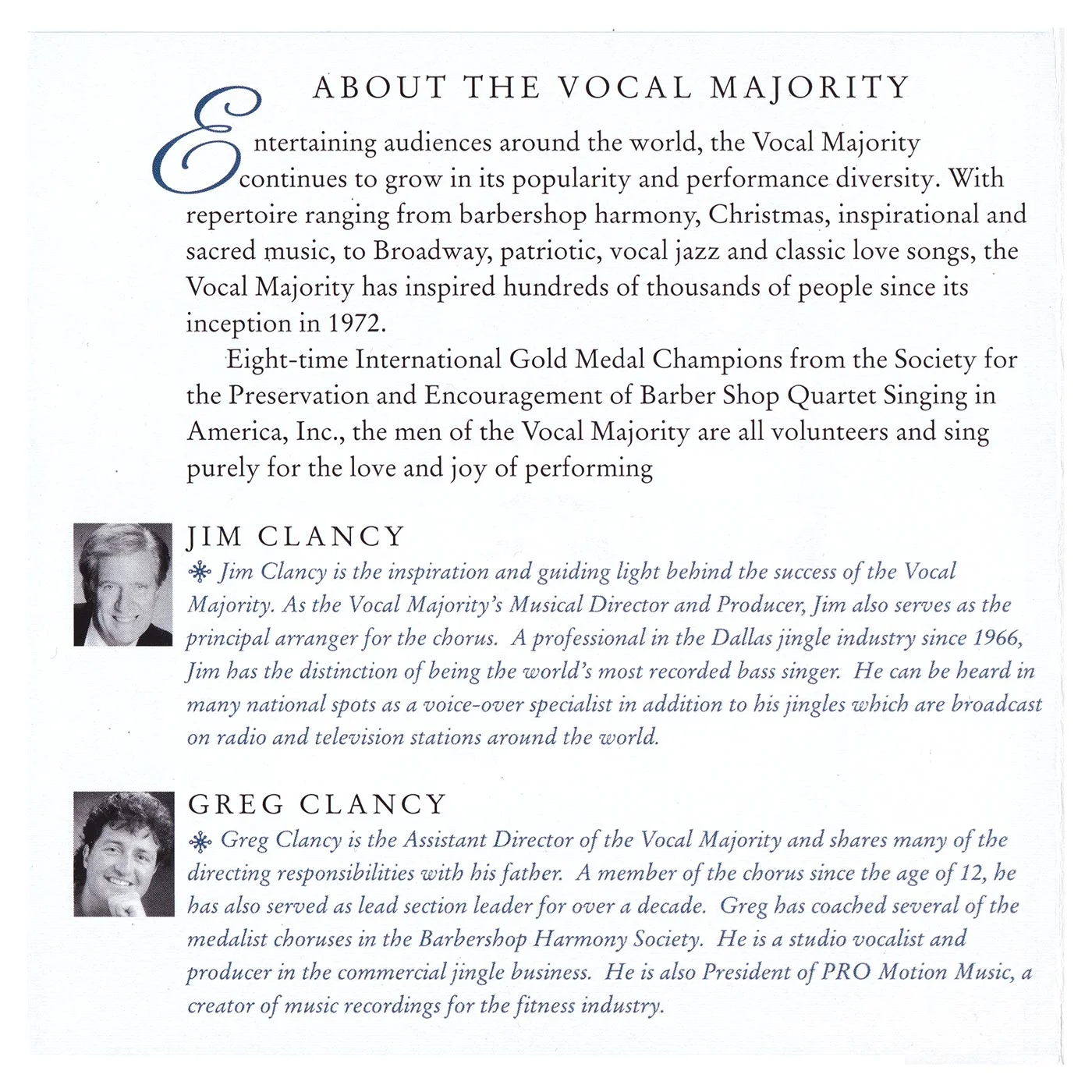 Booklet Inside Left Panel: White Christmas