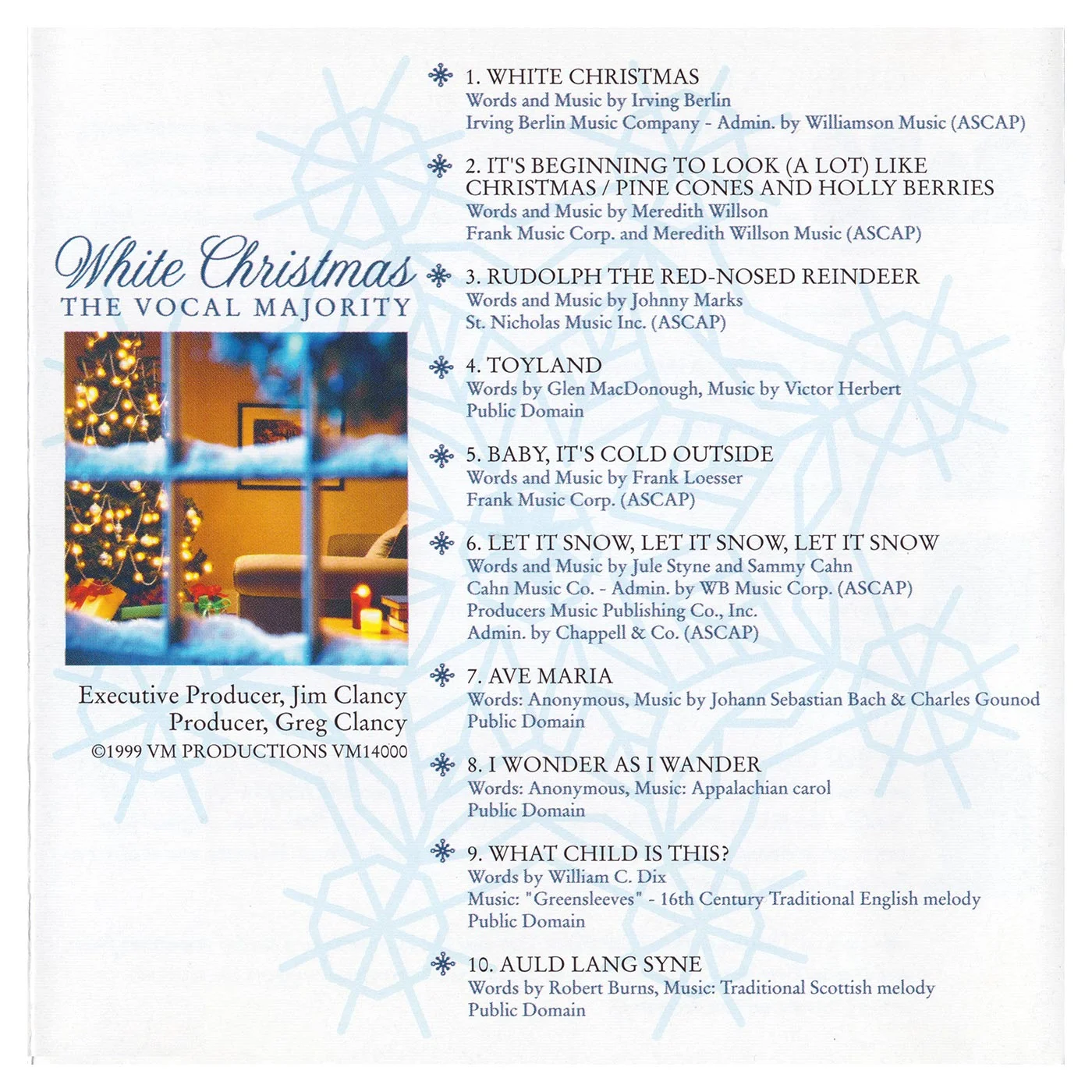 Booklet Outside Back Panel: White Christmas