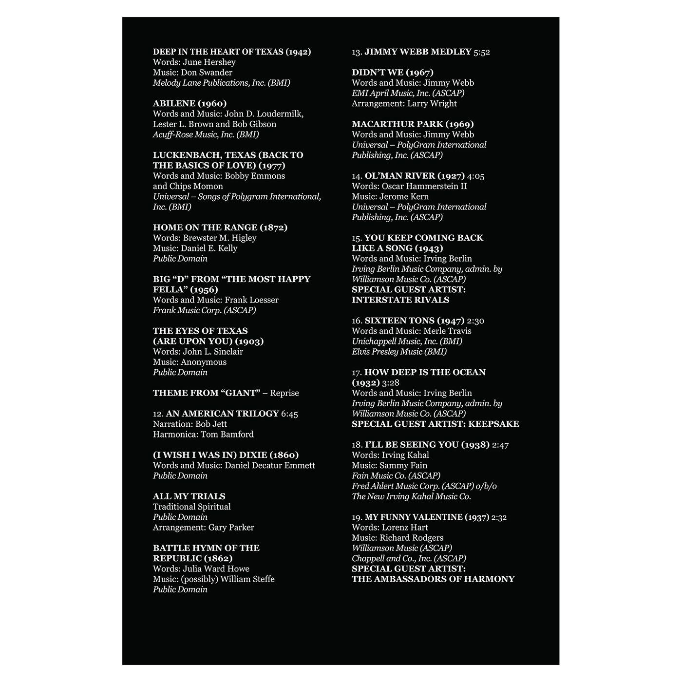 Booklet Page 11: Jim Clancy Collection