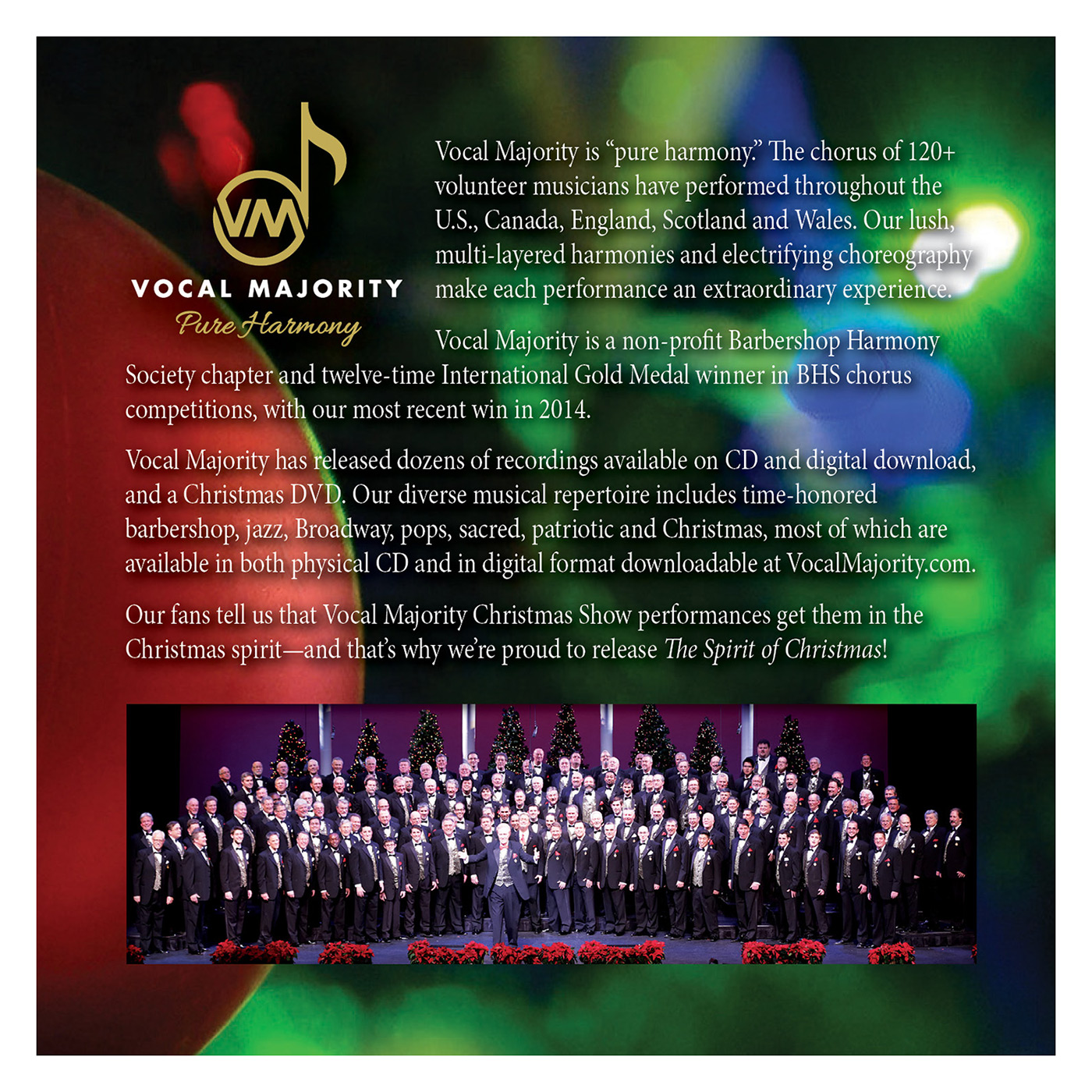 Booklet Back Cover: The Spirit of Christmas