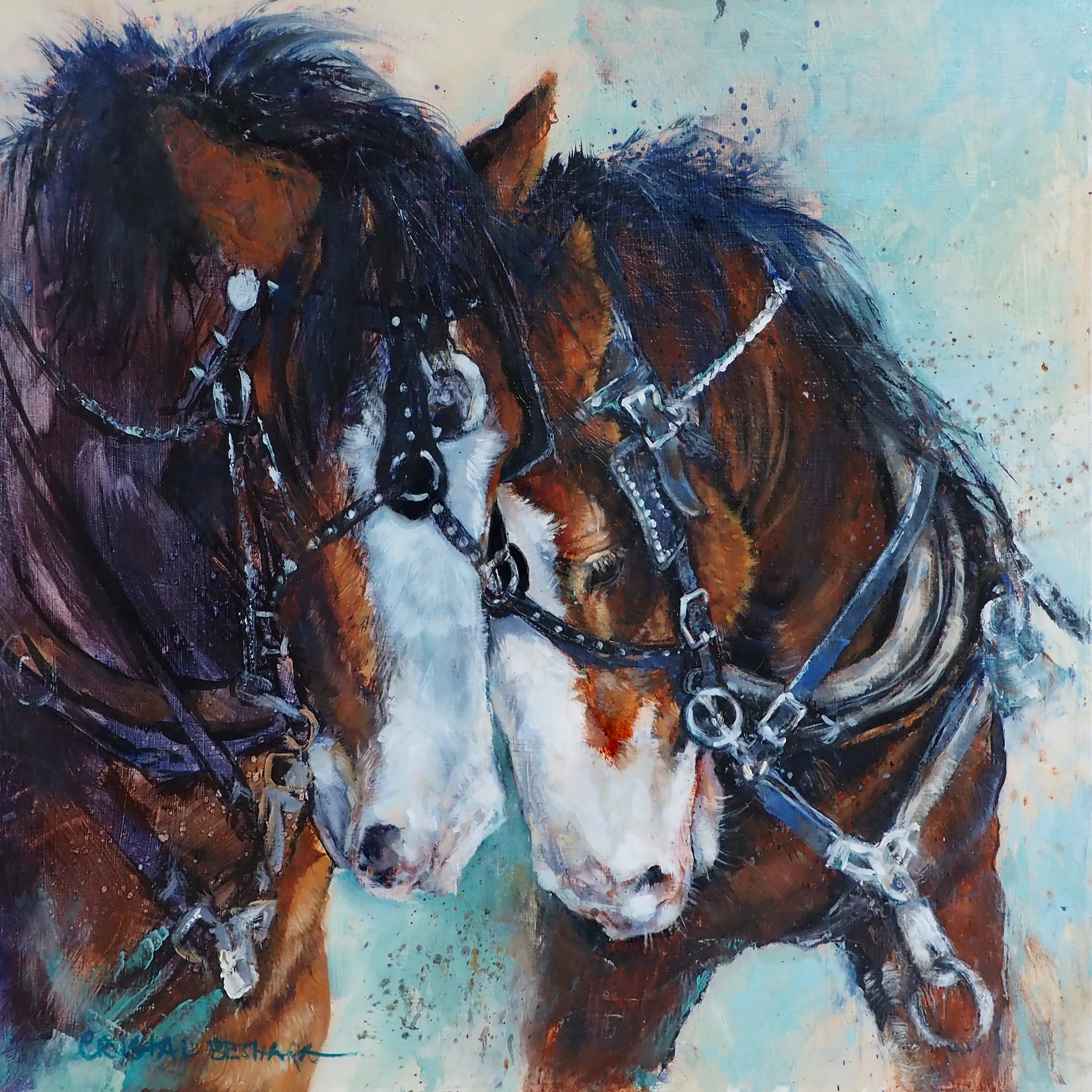 “Lean on Me” oil on canvas 24” x 24” ©Crystal Beshara