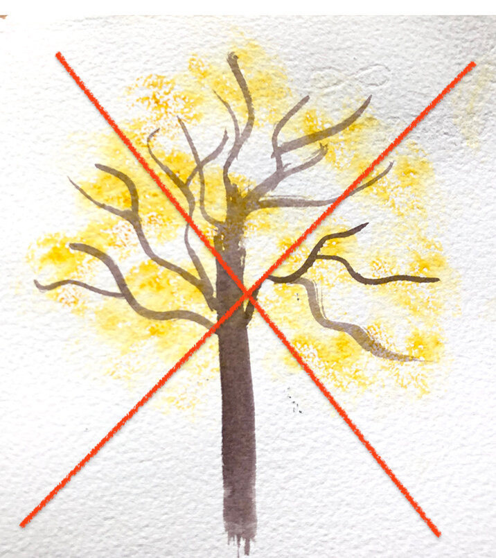 How to paint a fall tree using a fan brush-Free art advice tips and tricks  for artists