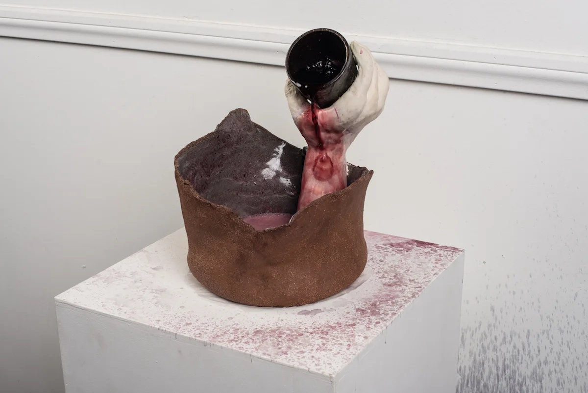  Sloppy Grip, glazed stoneware and earthenware, pump, 2017 