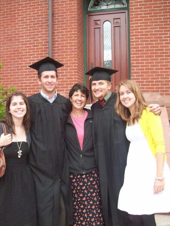 From left to right: Me, Aaron, our mom, Antony, and Alissa (older brother Allen missing but I still love him!)