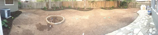 Day Four (post-sprinklers and mulch)
