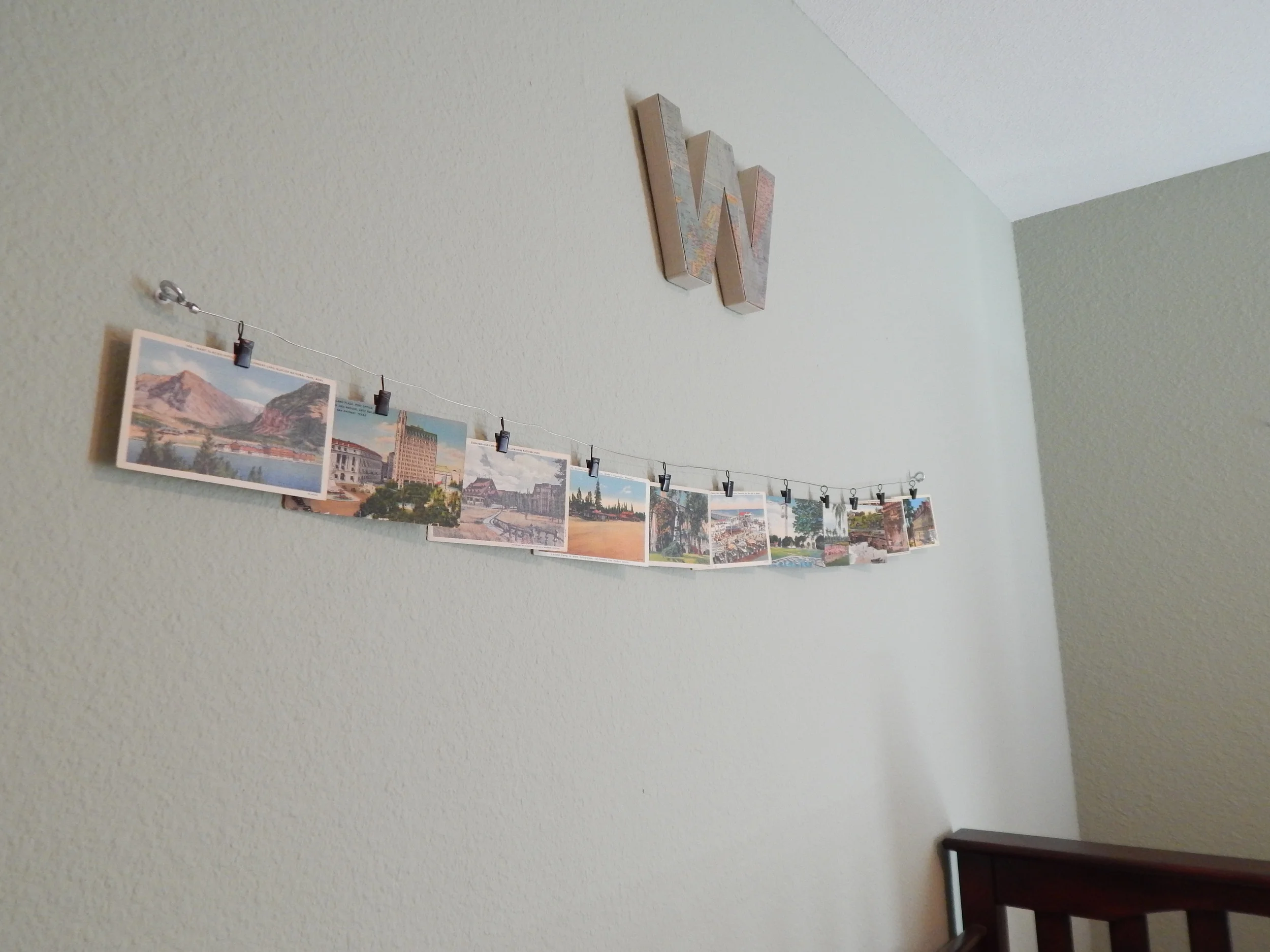 Close-up of the vintage postcards