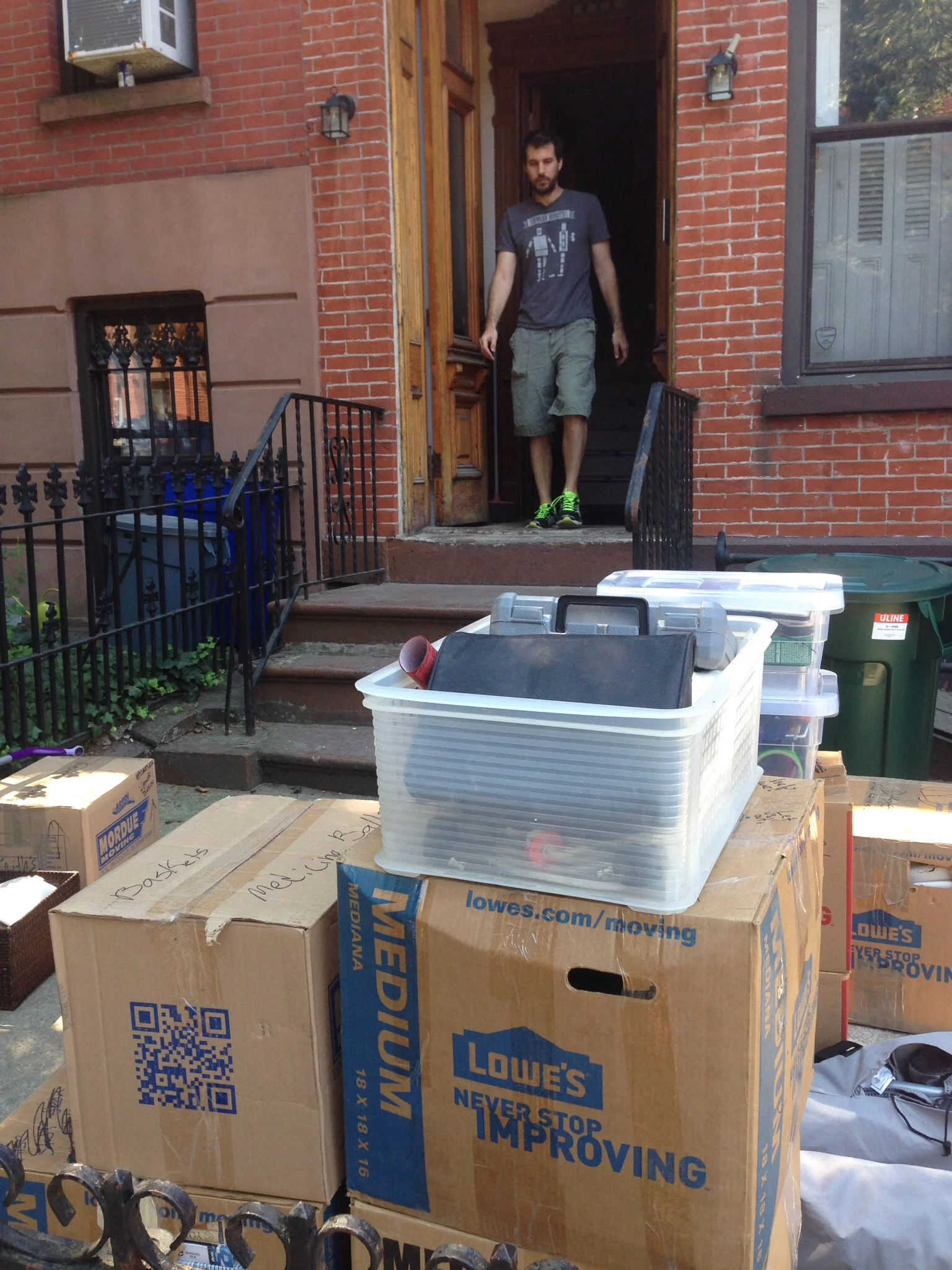 Move-in day and my very strong husband who lugged everything upstairs himself. 
