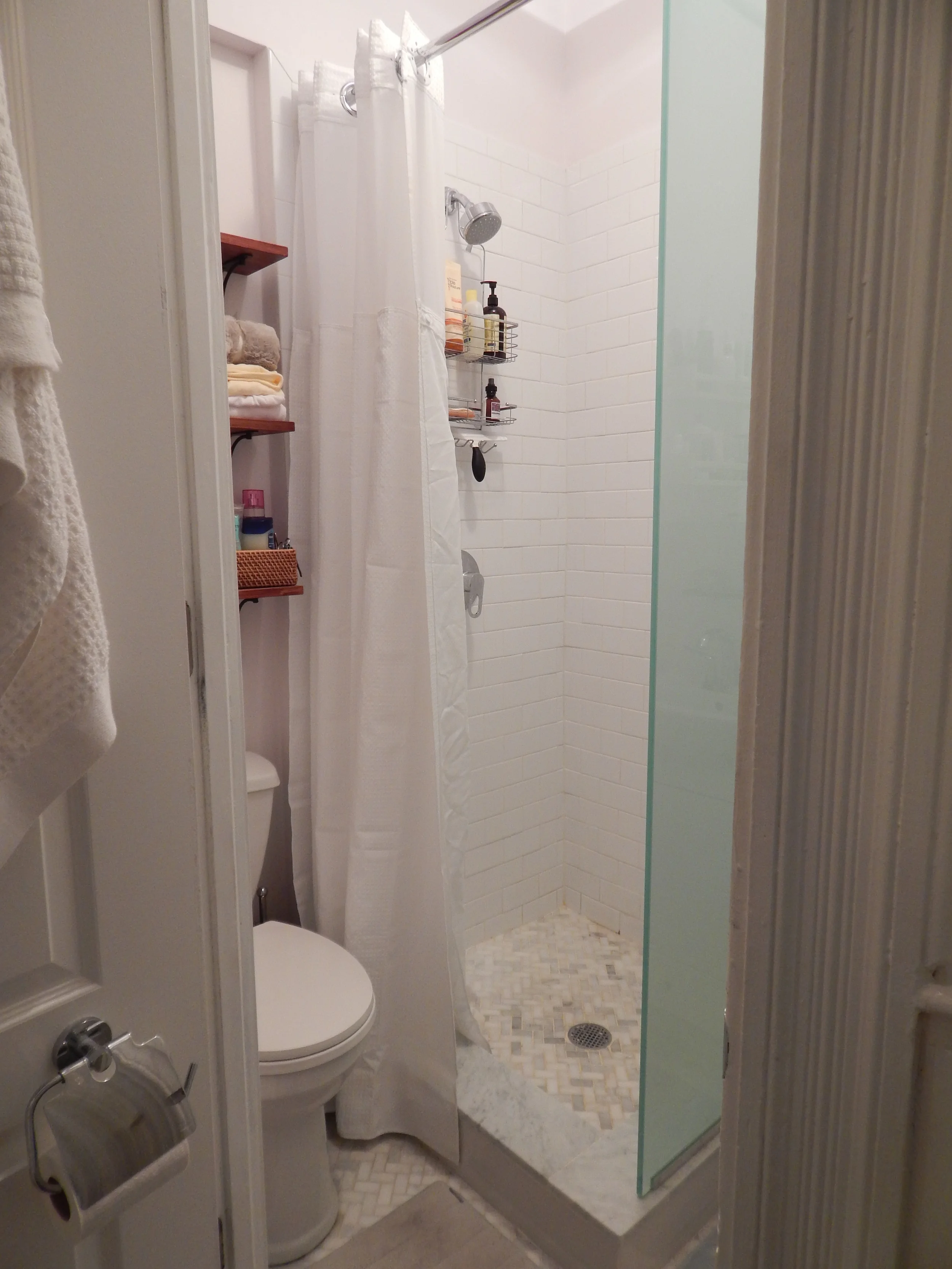 A shot of our tiny NYC bathroom. 