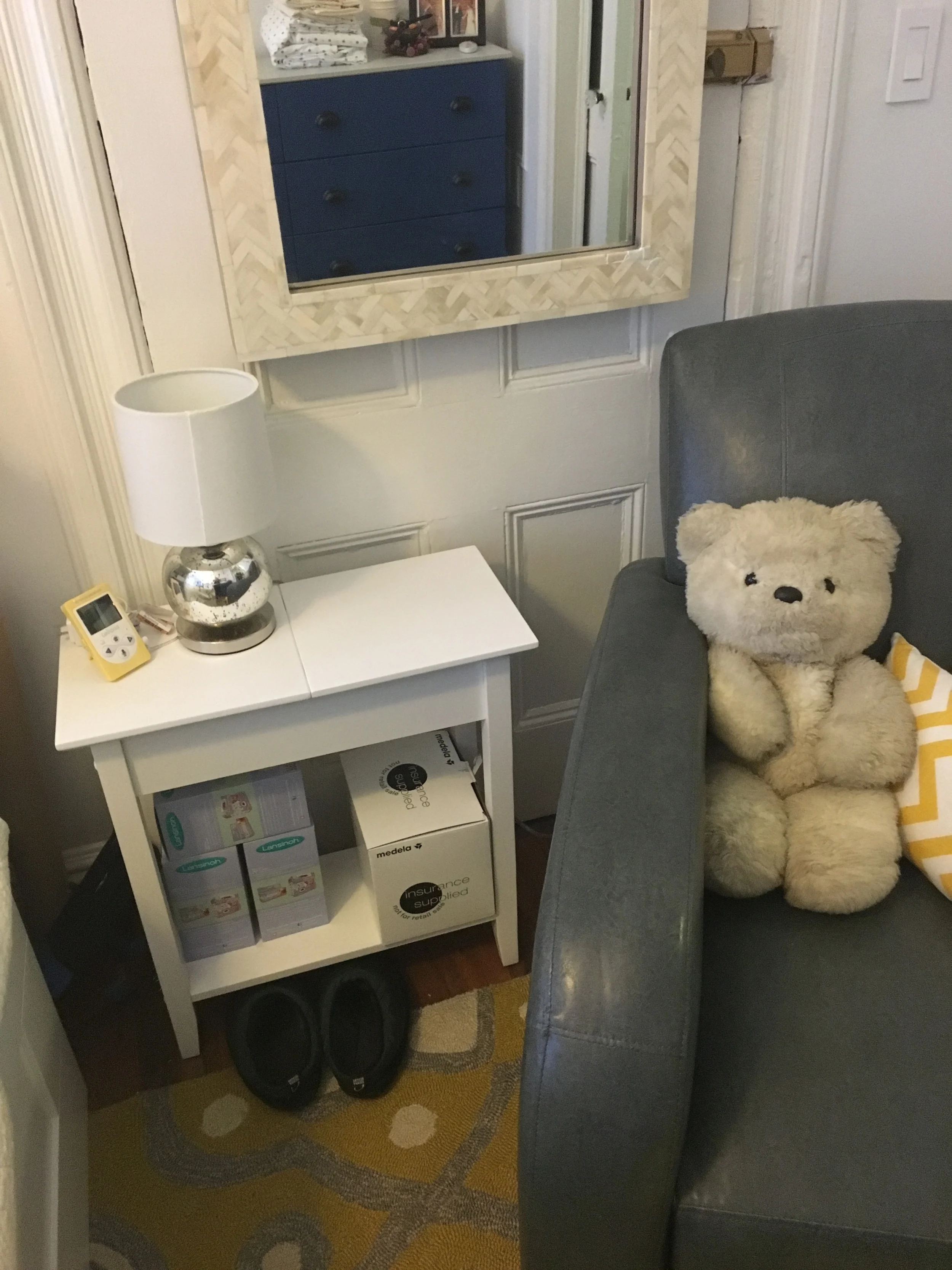 Don't mind my childhood teddy bear, Sunny. He's just hanging out. 