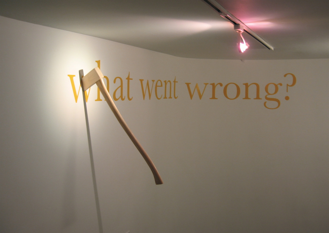 untitled (Wall with Axe), 2007; mixed media installation