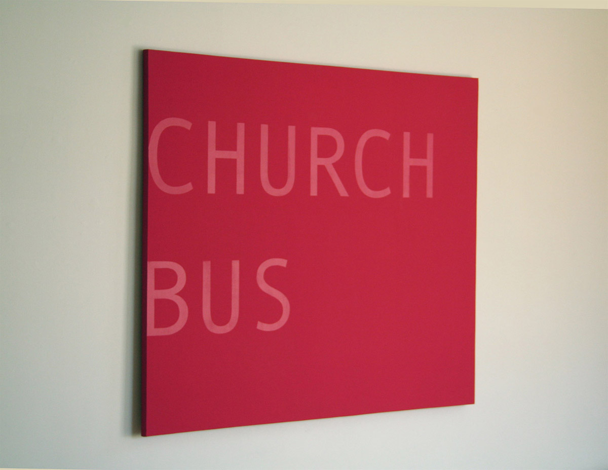 Church Bus, 2012; acrylic paint on canvas 60” X 72”