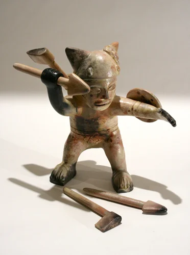 Kitty Action Figure pit fired terra cotta with terra sigilatta, 2011