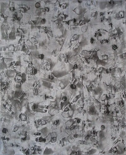Solax oil, spray paint, and graphite on canvas, 2010