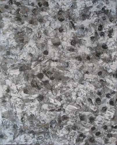 Chronophone oil, spray paint, and graphite on canvas, 2010