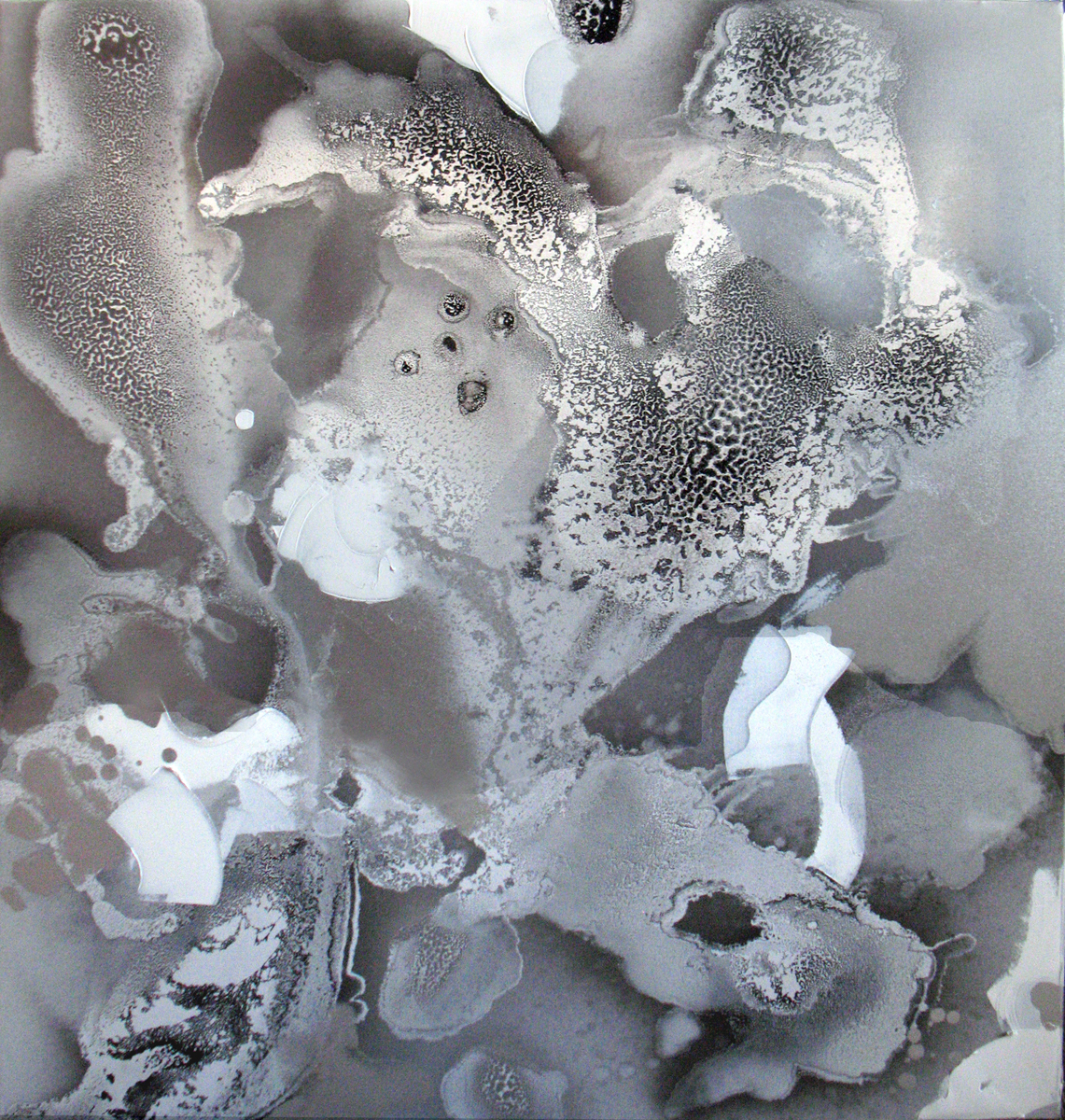 Monolight, 2012; pigment, enamel and oil on canvas 41" x 39" (sold)