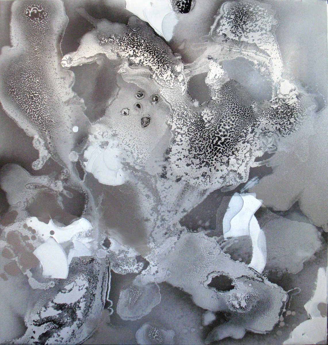 Monolight, 2012; pigment, enamel and oil on canvas 41" x 39" (sold)