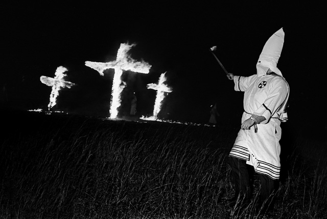 Cross Burning – Stone Mountain, Ga. 1980, black and white photography; edition 35, 11” x 15”