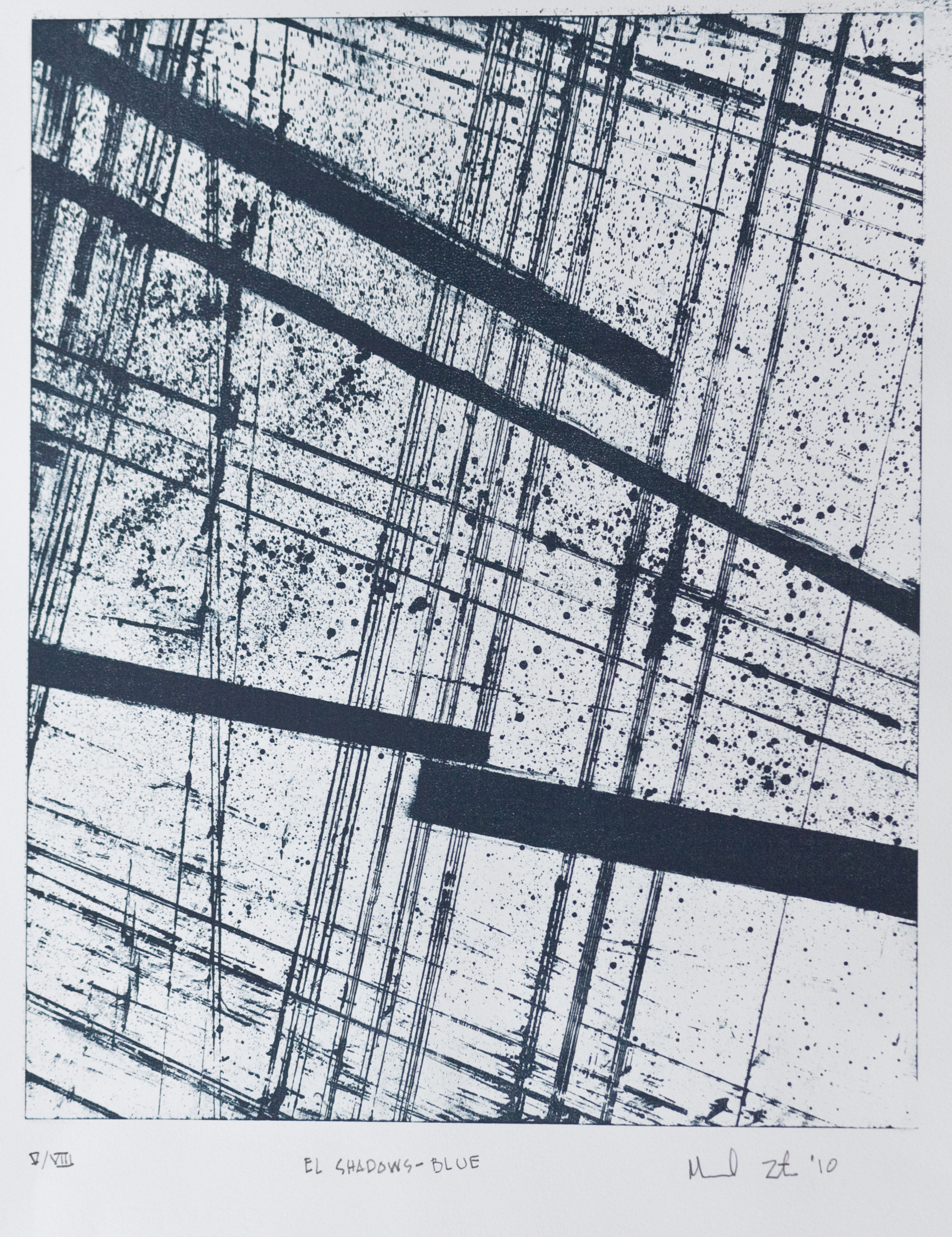 El Shadows, Blue   lithograph on Rives BFK Arches Printing paper
