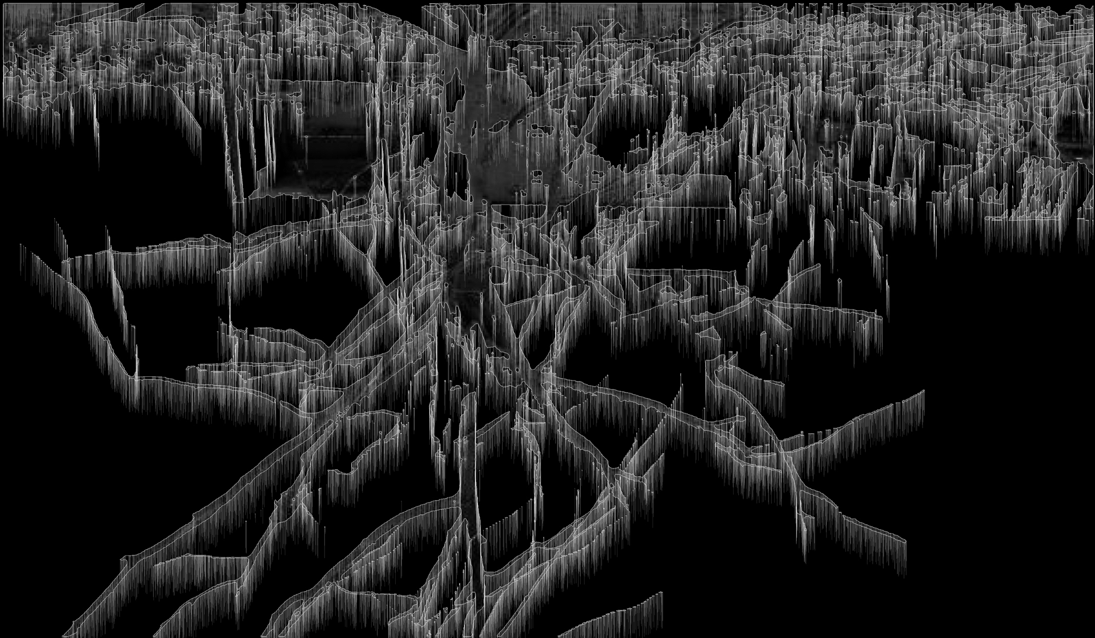 Greg Pond, From a Static to Oscilliatory State (and Back Again) 2013, software generater archival digital print, edition of 9