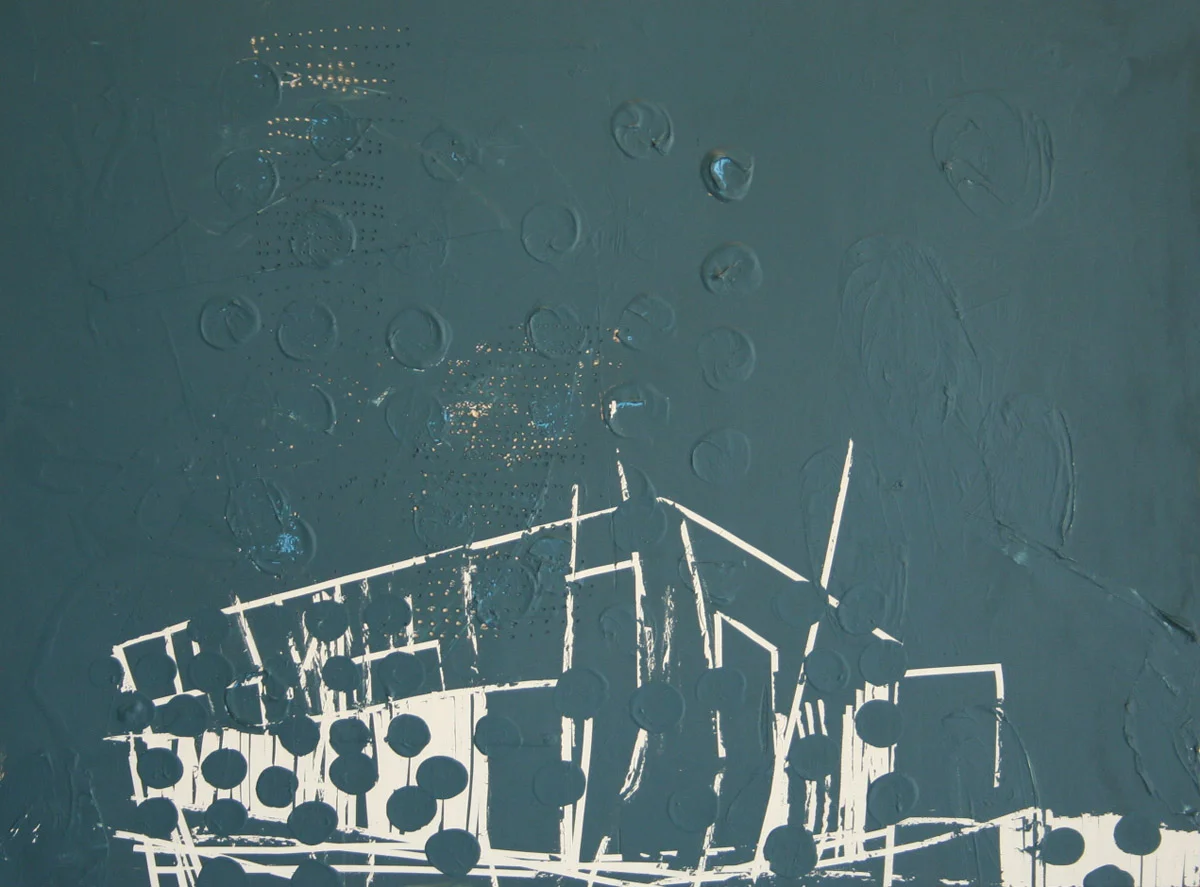 Lain York, Public Space- club house exploded view 2011, mixed media on panel