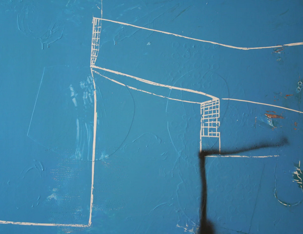 Lain York, Architectronix 2011, mixed media on birch panel