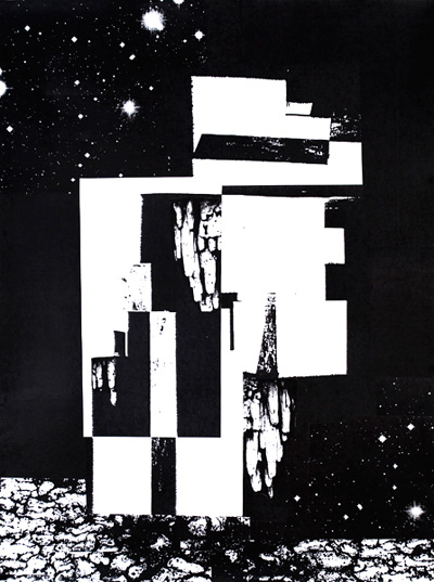 Reuben Lorch-Miller, Ghostship 2010, collaged photocopies, 24 x 18"