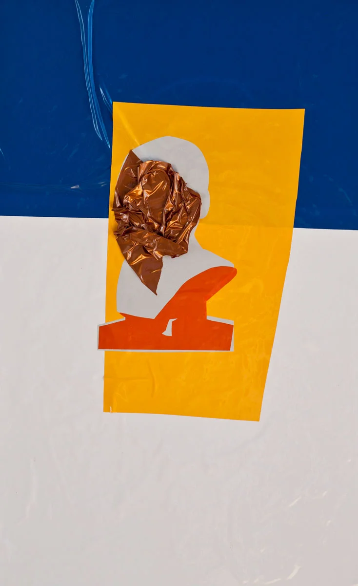 Trashed in the Press 2012, mixed media vinyl on panel