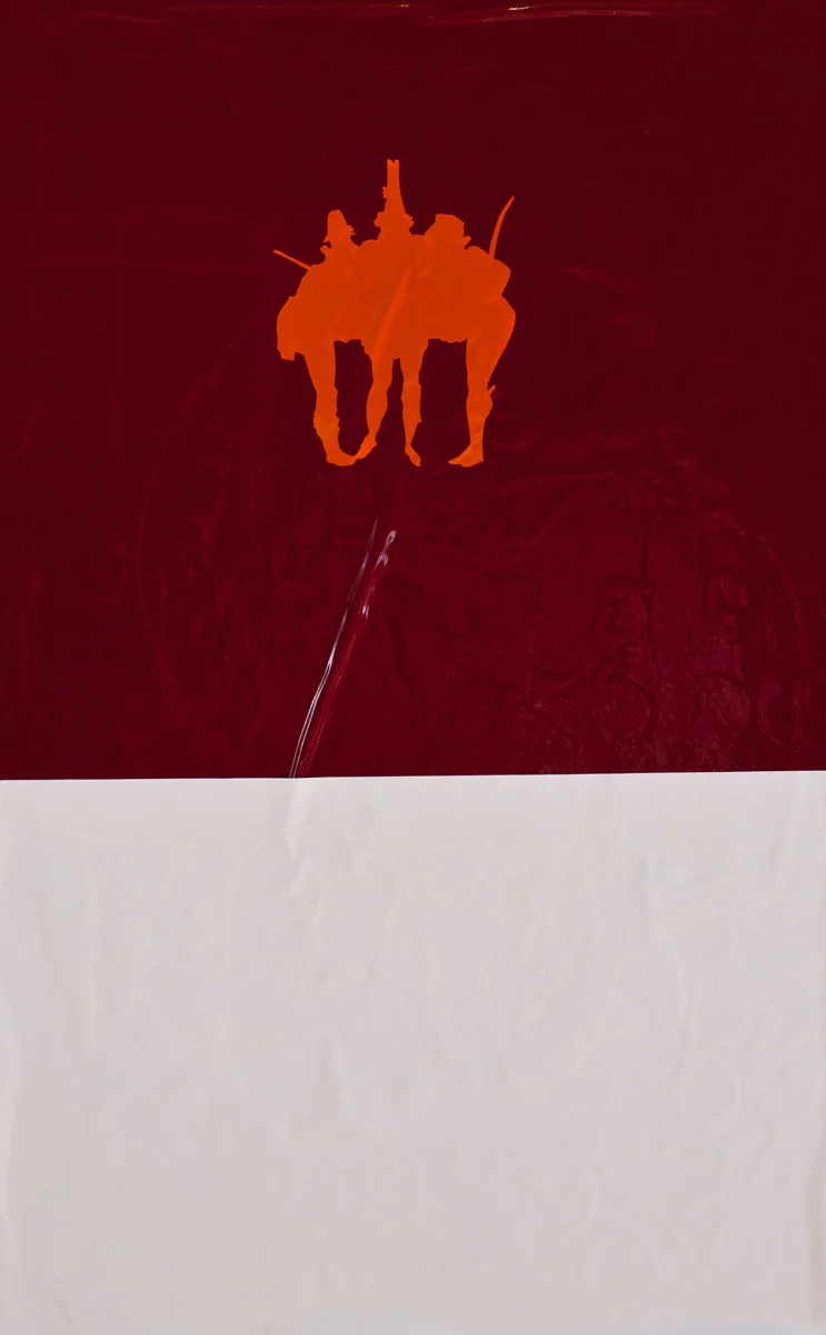 Aurora Turns on Adams 2012, mixed media vinyl on panel