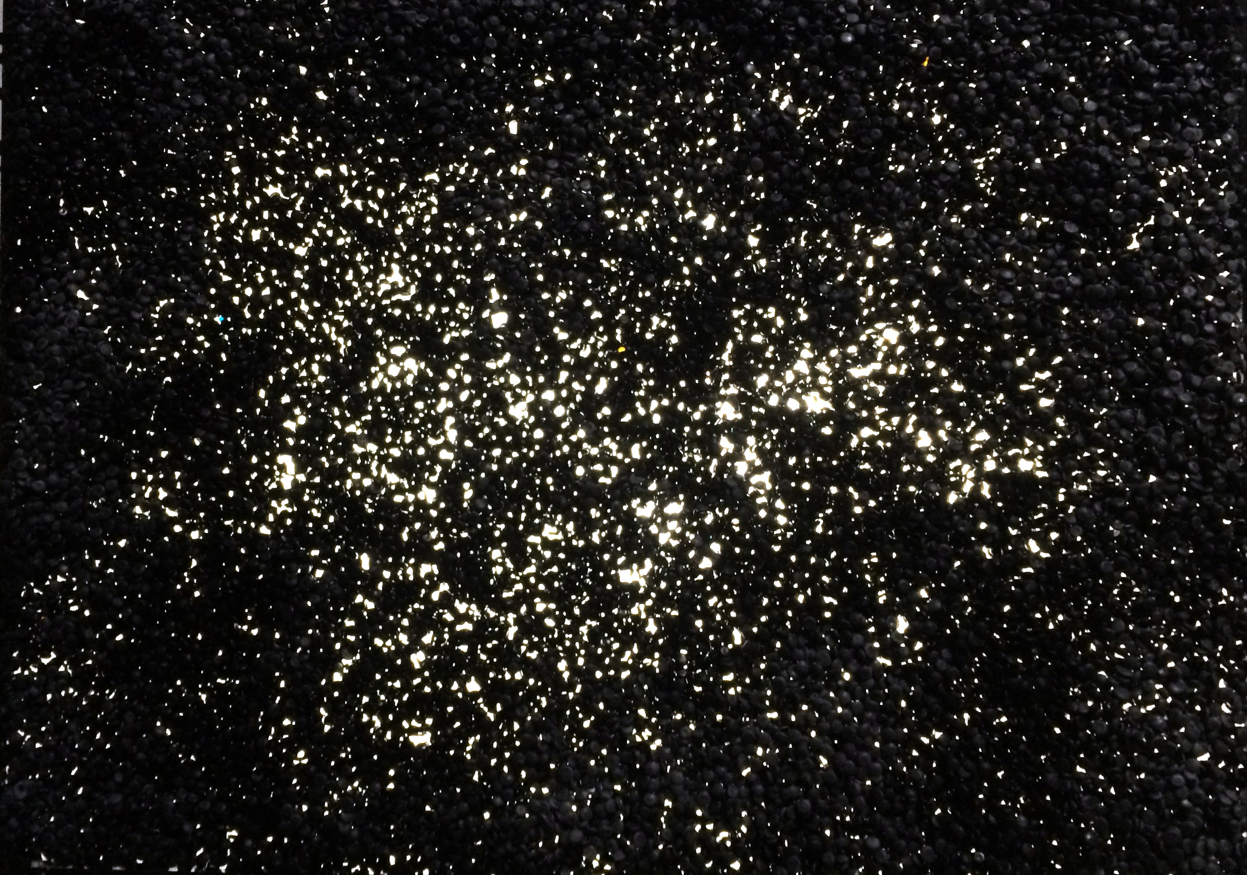 My God, It's Full of Stars, vinyl pellets on lightbox, 36"x66", 2014