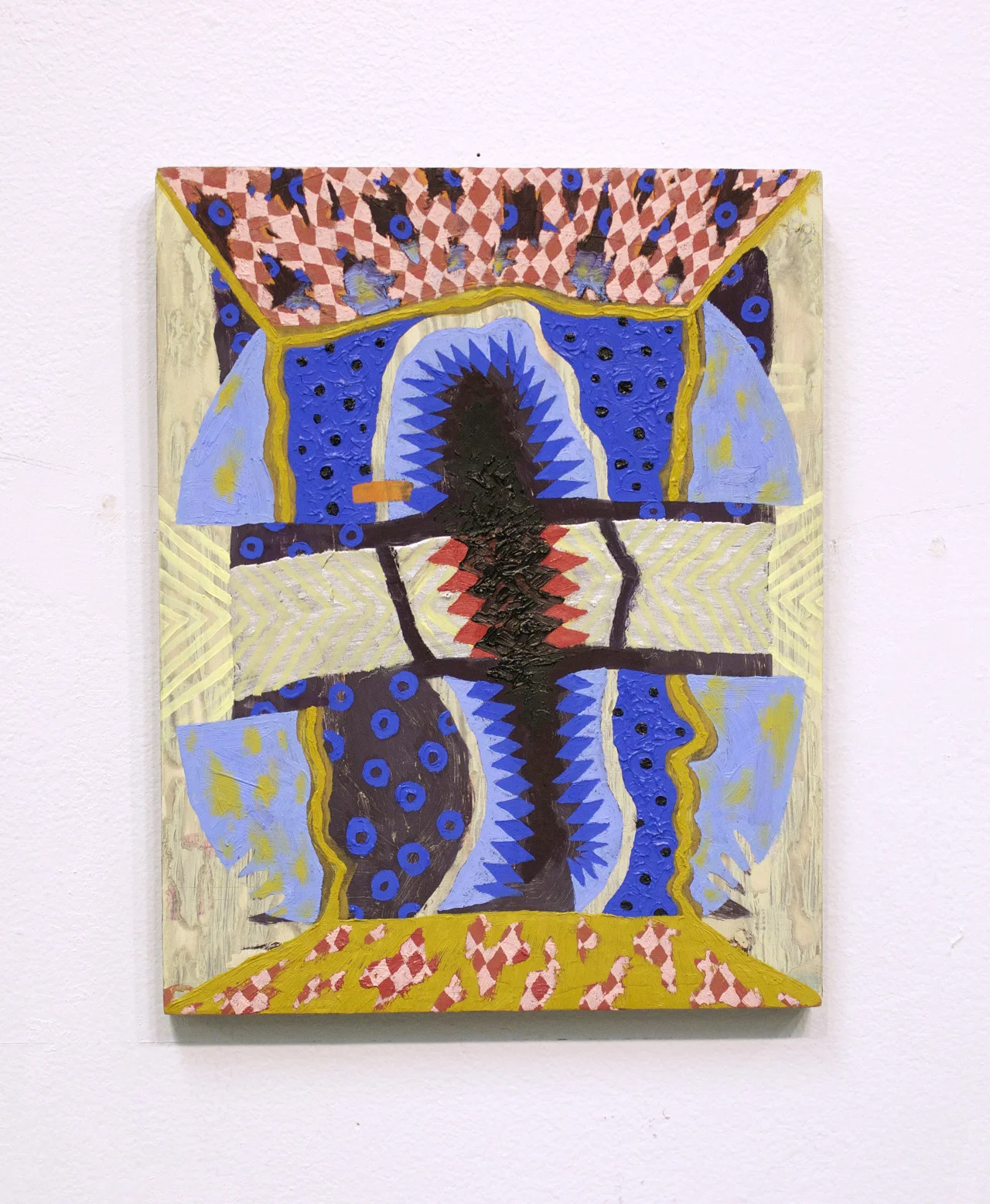 Happiness, oil and moon paint on panel