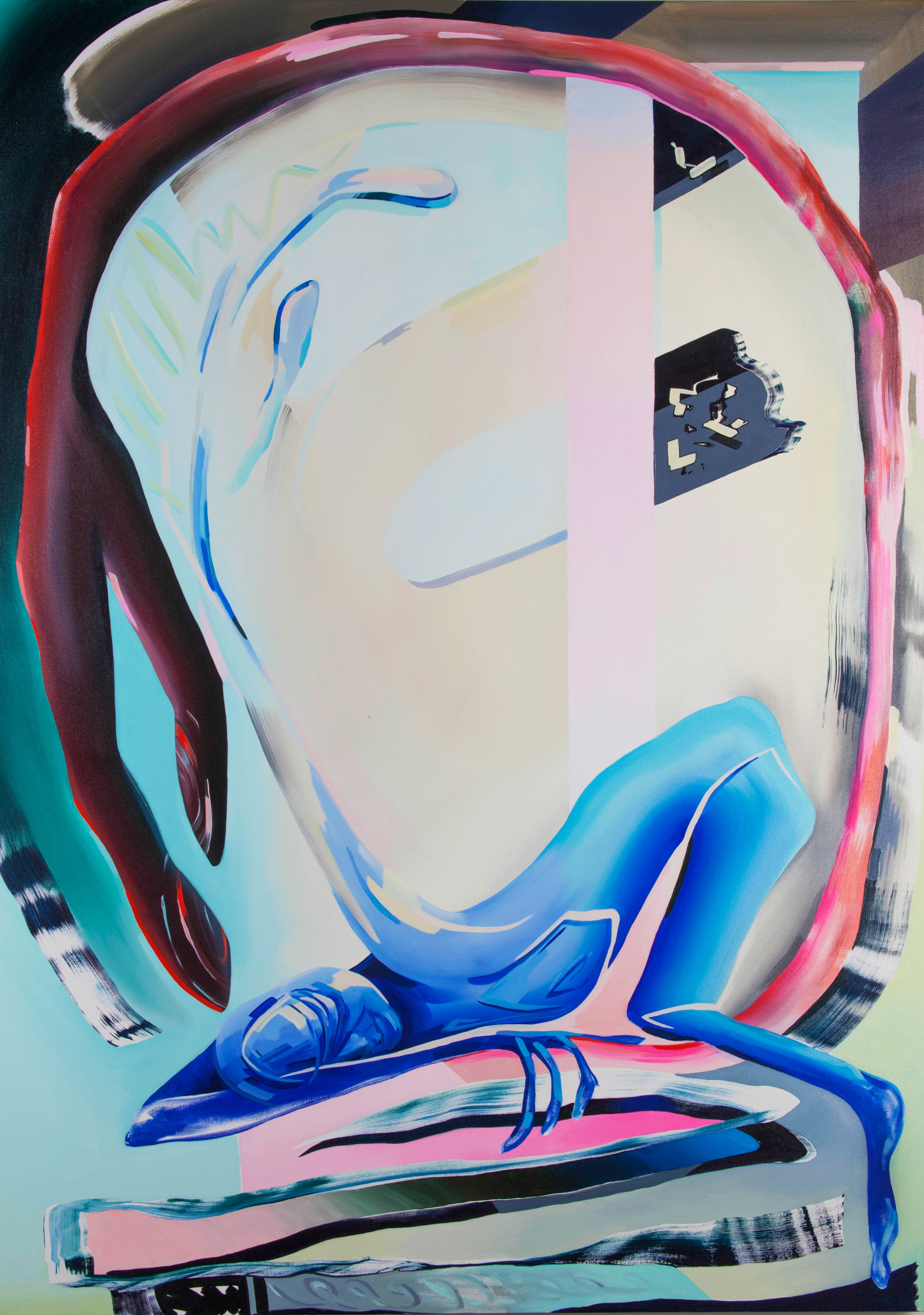 Karen Seapker, Harness, 2016, oil on canvas, 84" x 60"