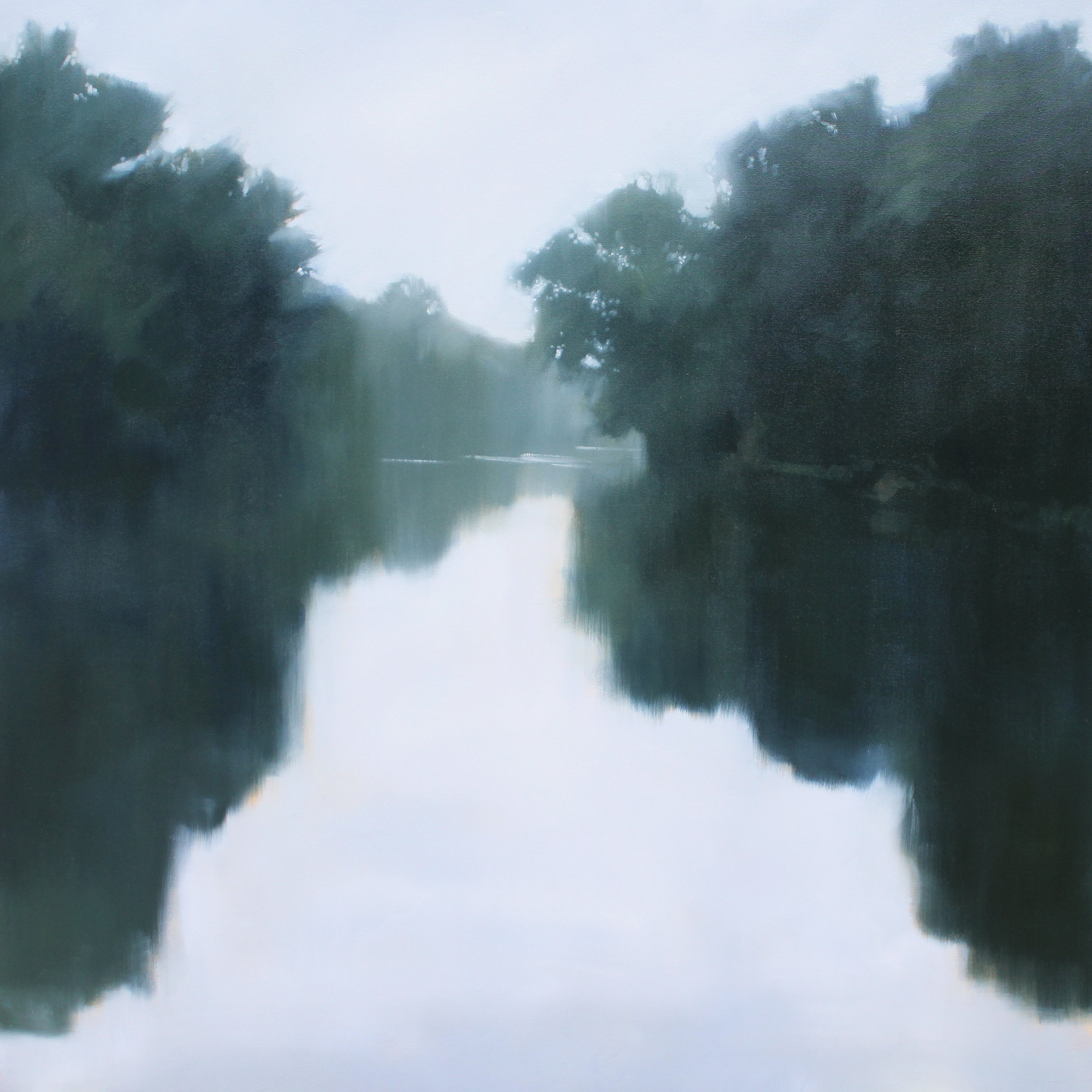 Stones River from Stone Hall, oil on canvas over panel, 48 x 48 x 2.5 in