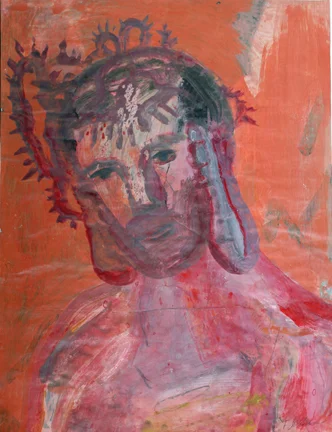 Christ, mixed media on paper,18”x24", 2018