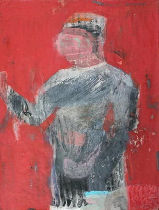 Man, mixed media on paper, 18”x24”, 2018