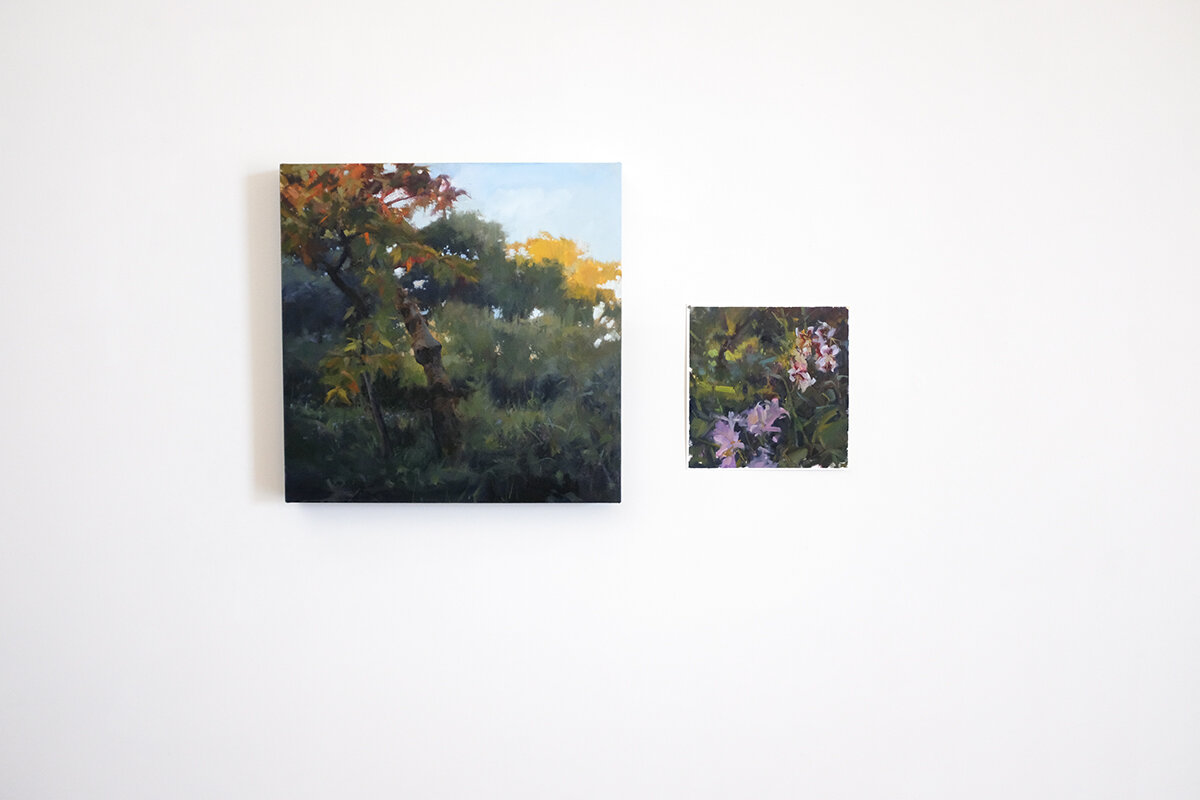 Megan Lightell, Berdelle Campbell Garden, oil on canvas over panel, 24 x 24 x 2.5 in