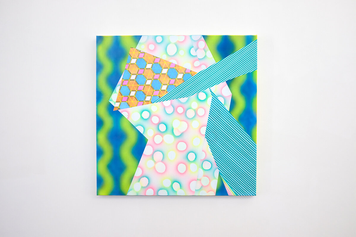 Alex Blau, Fruit Stripe, 2019, acrylic and airbrush on canvas, 36 x 36 inches