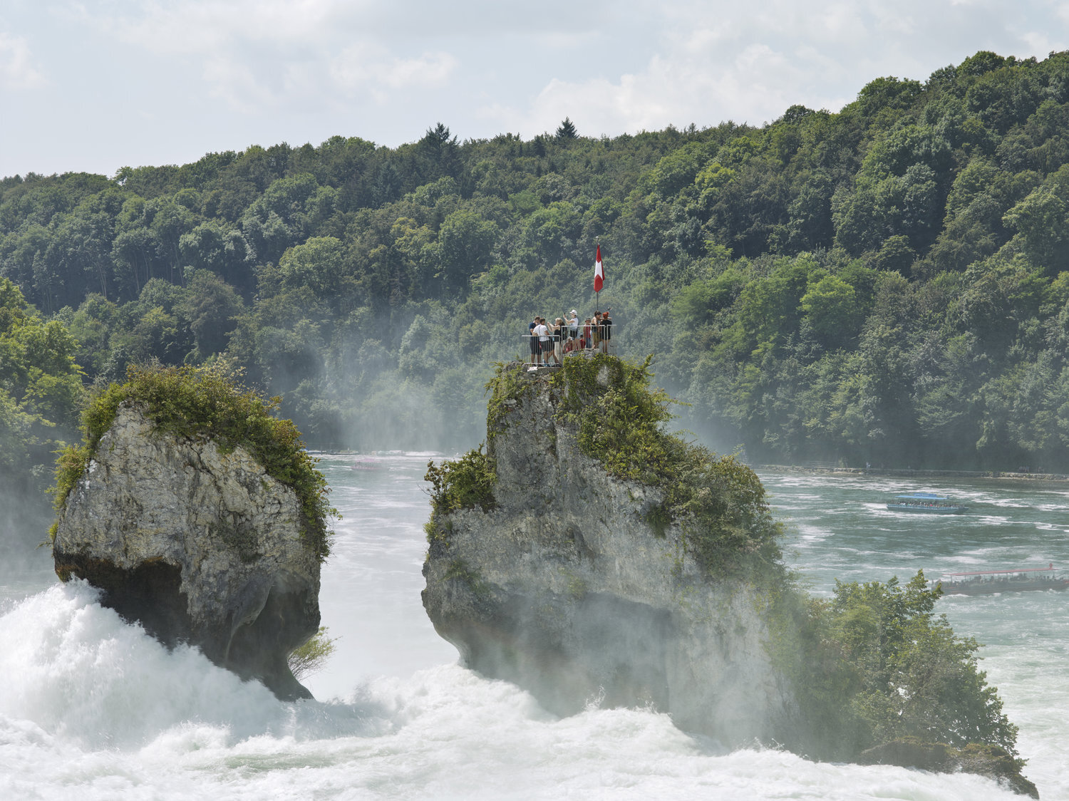 Simon Roberts, Rhine Falls, Neuhausen, Switzerland,	2016, Archival digital c-type print on Fuji crystal paper, 45 x 60 inches, Edition 1 of 5