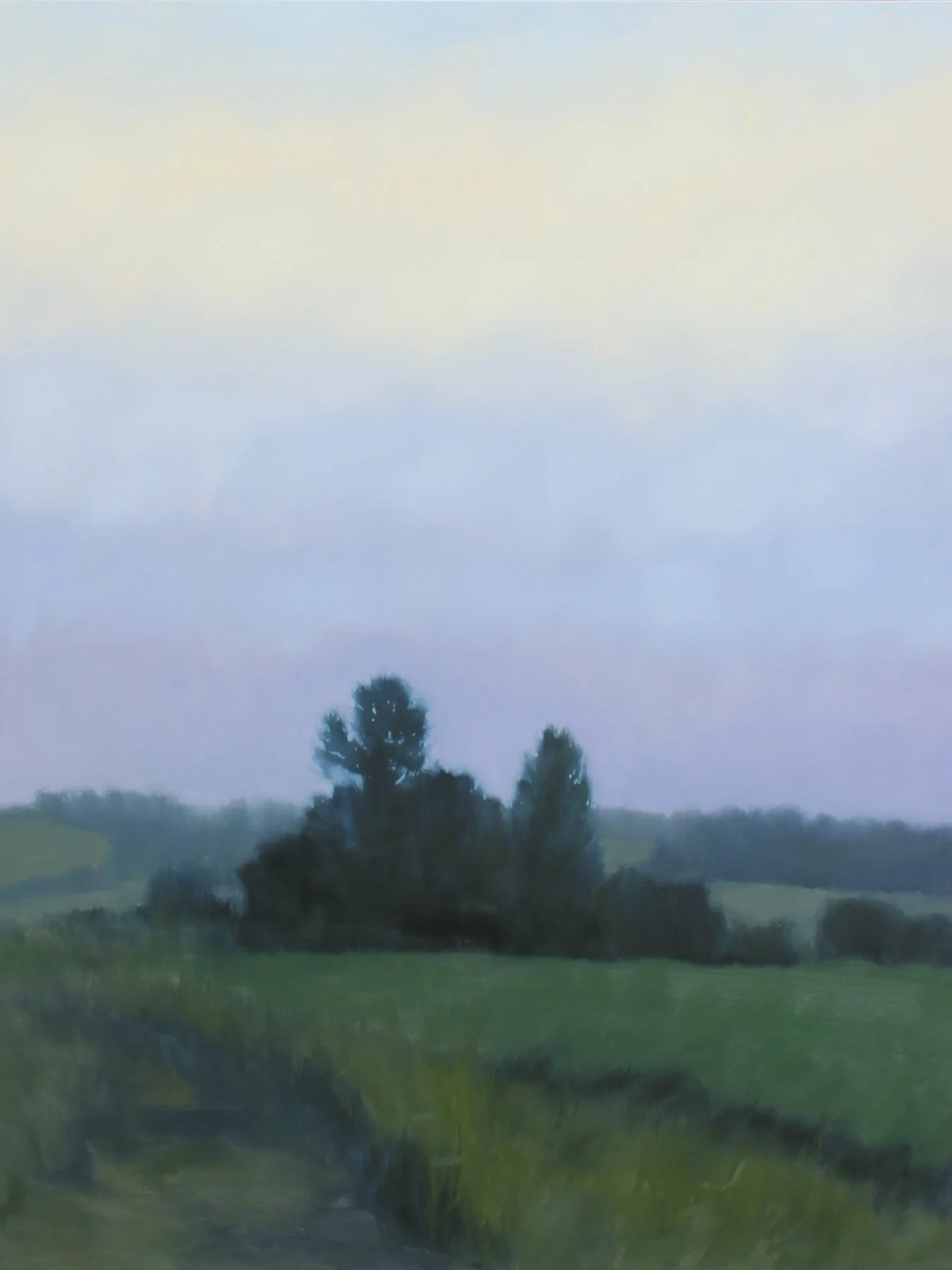 Twilight Pasture, oil on canvas over panel, 48 x 36 x 2.5 in