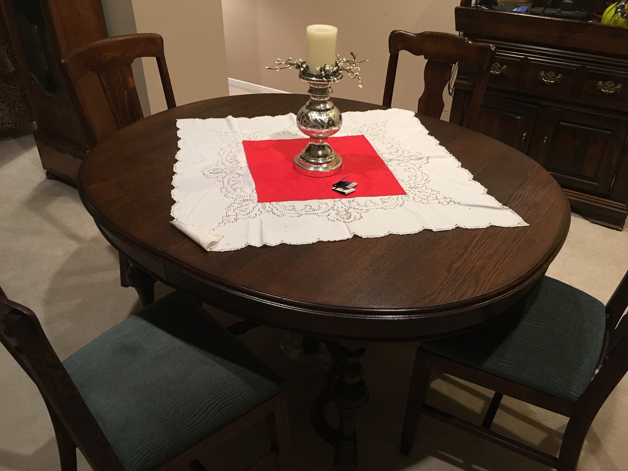 Refinished antique dining table